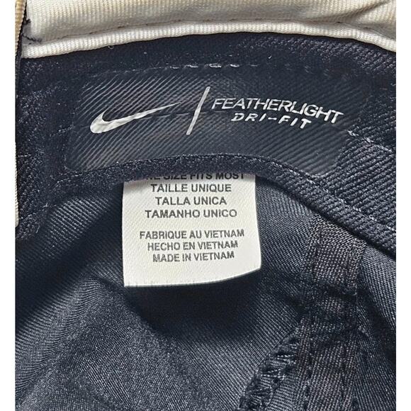 Nike Dri Fit Featherlight Hat Cap Big Logo Black White Breathable Soft Shell - Picture 9 of 15
